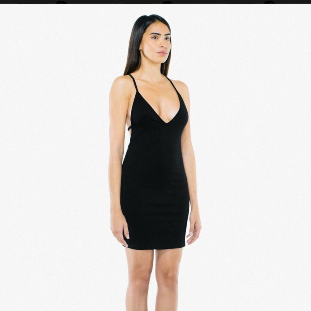 American Apparel Black Strappy Bodycon Dress